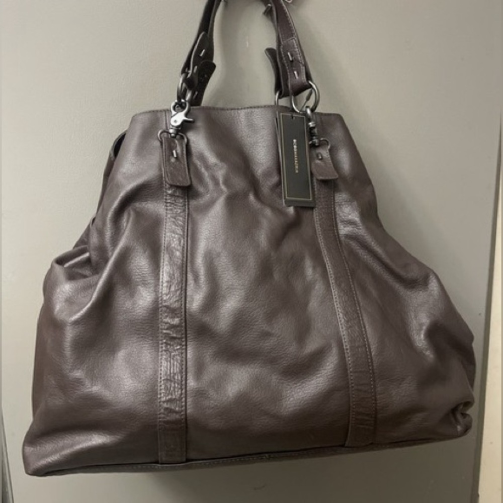 BCBG Brown Leather BIG Tote Bag